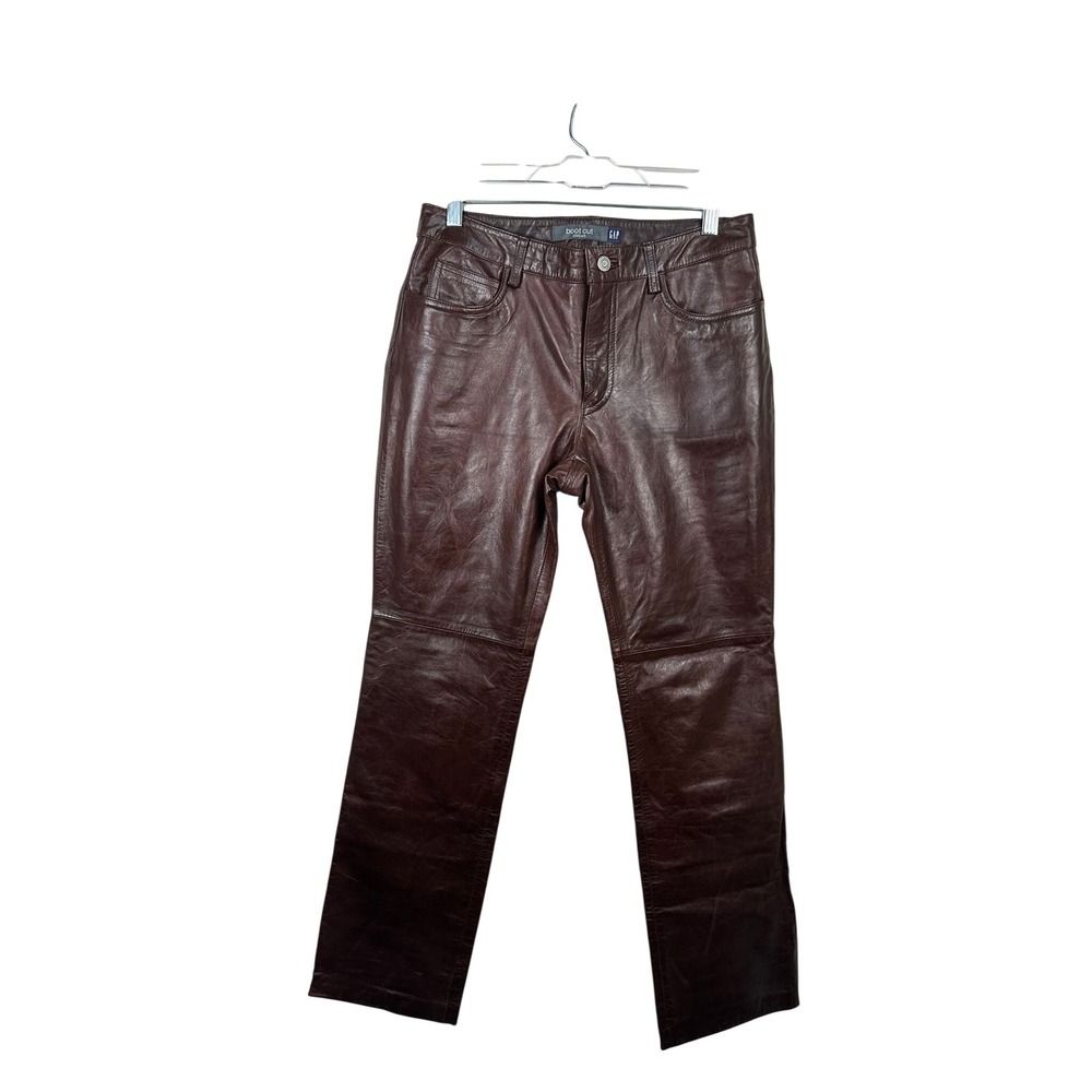Gap Leather Pants Womens 6 Brown Excellent Vintage Fall 2000 Bootcut 3227